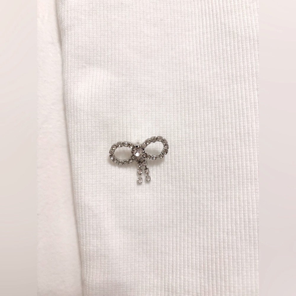 NWT ZARA Ribbed Tank With Rhinestone Bows - Picture 8 of 12